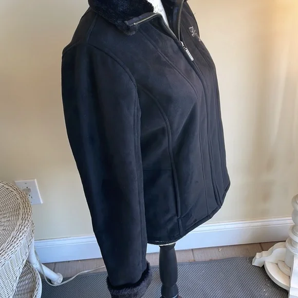 Harley Davidson Suede Faux Fir Jacket